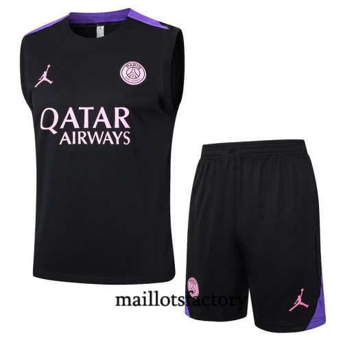 Soldes Maillot d'entrainement Paris PSG Debardeur 2024/25 noir Kit