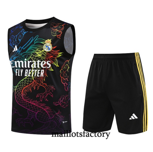 Grossiste Maillot d'entrainement Kit Real Madrid Debardeur 2024/25 noir