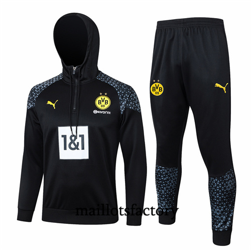 Survetement Borussia Dortmund à Capuche 2024/25 noir factory O5025