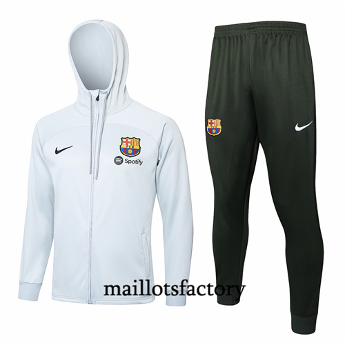 Veste Survetement Barcelone à Capuche 2024/25 gris clair factory O5034