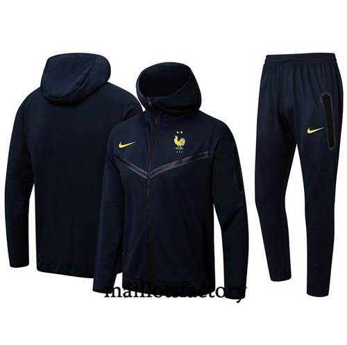 Veste Survetement France à Capuche 2024/25 bleu royal factory O5076
