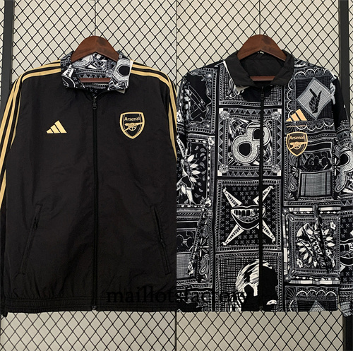 Réversible Coupe vent Arsenal 2024/25 noir factory O5322