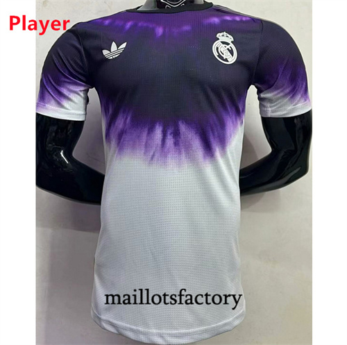 Grossiste Maillot du Player Real Madrid 2024/25 Blanc/Pourpre