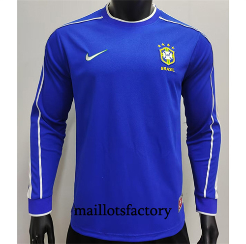 Grossiste Maillot du Retro Brésil 1998 Exterieur Manche Longue