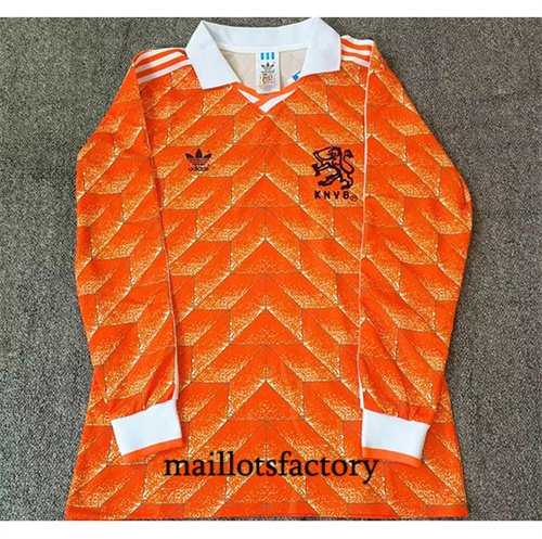 Nouveau Maillot du Retro Pays-Bas 1988 Domicile Manche Longue
