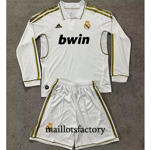 Achat Maillot du Retro Real Madrid Enfant 2011-12 Domicile Manche Longue