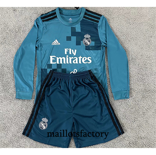 Grossiste Maillot du Retro Real Madrid Enfant 2017-18 Third Manche Longue