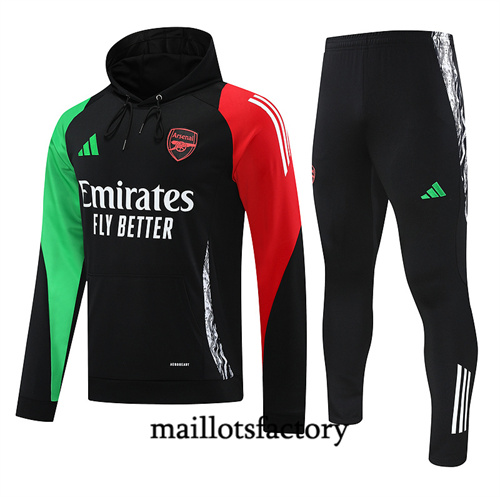 Soldes Survetement Sweatshirt Arsenal à capuche 2024/25 noir