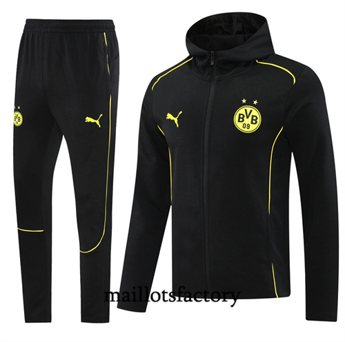 Nouveau Veste Survetement Borussia Dortmund à capuche 2024/25 noir