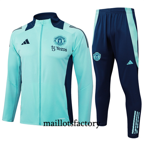 Grossiste Veste Survetement Manchester United 2024/25 vert clair