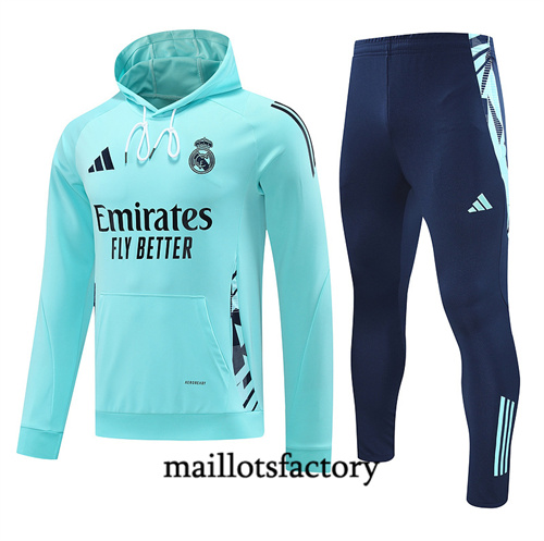 Achat Survetement Sweatshirt Real Madrid à capuche 2024/25 bleu ciel
