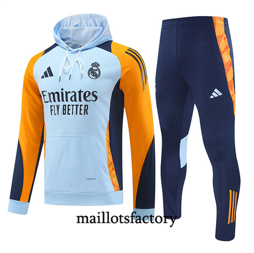 Achetez Survetement Sweatshirt Real Madrid à capuche 2024/25 bleu