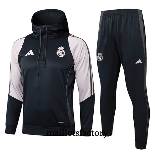 Soldes Survetement Sweatshirt Real Madrid à capuche 2024/25 noir