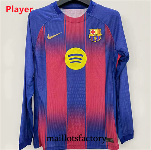 Maillot du Barcelone Player 2025/26 Manche Longue Rouge