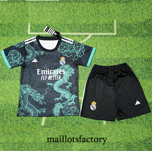 Maillot du Real Madrid Enfant 2025/26 Special Noir/Vert/Dragon