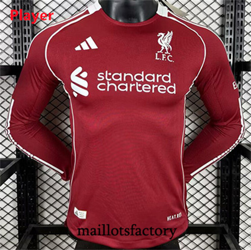 Maillot du Liverpool Player 2025/26 Domicile Manche Longue