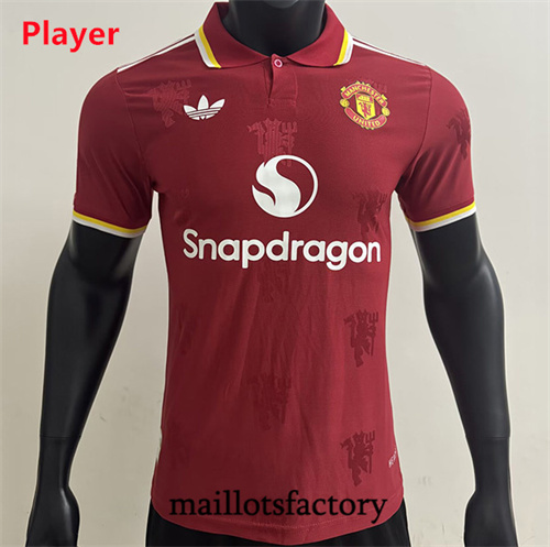 Maillot du Manchester United Player 2025/26 lapel Rouge