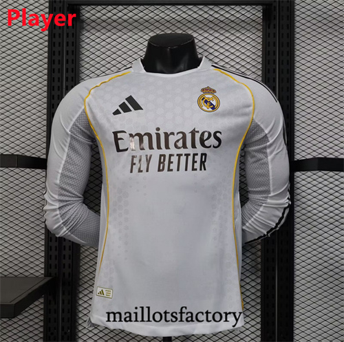 Maillot du Real Madrid Player 2025/26 Domicile Manche Longue