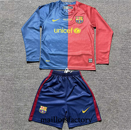 Maillot du Retro Barcelone Enfant ucl 2008-09 Domicile Manche Longue