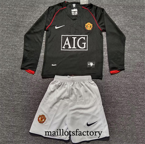 Maillot du Retro Manchester United Enfant 2007-08 Exterieur Manche Longue