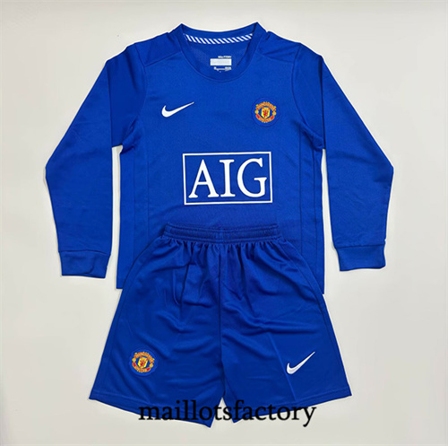 Maillot du Retro Manchester United Enfant 2007-08 Third Manche Longue