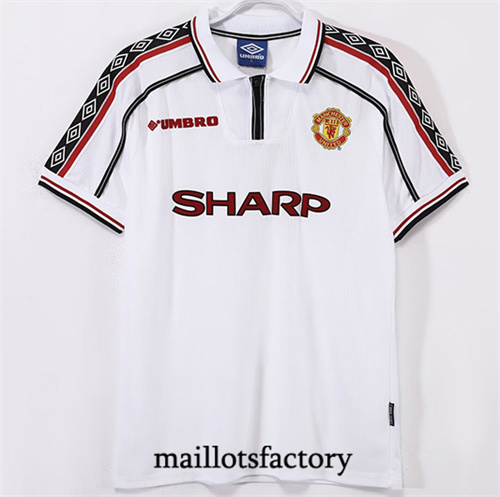 Maillot du Retro Manchester United 1998-99 Blanc