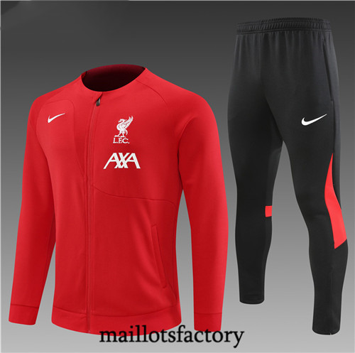 Maillots factory 23271 Veste Survetement Enfant du foot Liverpool 2022/23 Rouge Pas Cher Fiable